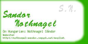 sandor nothnagel business card